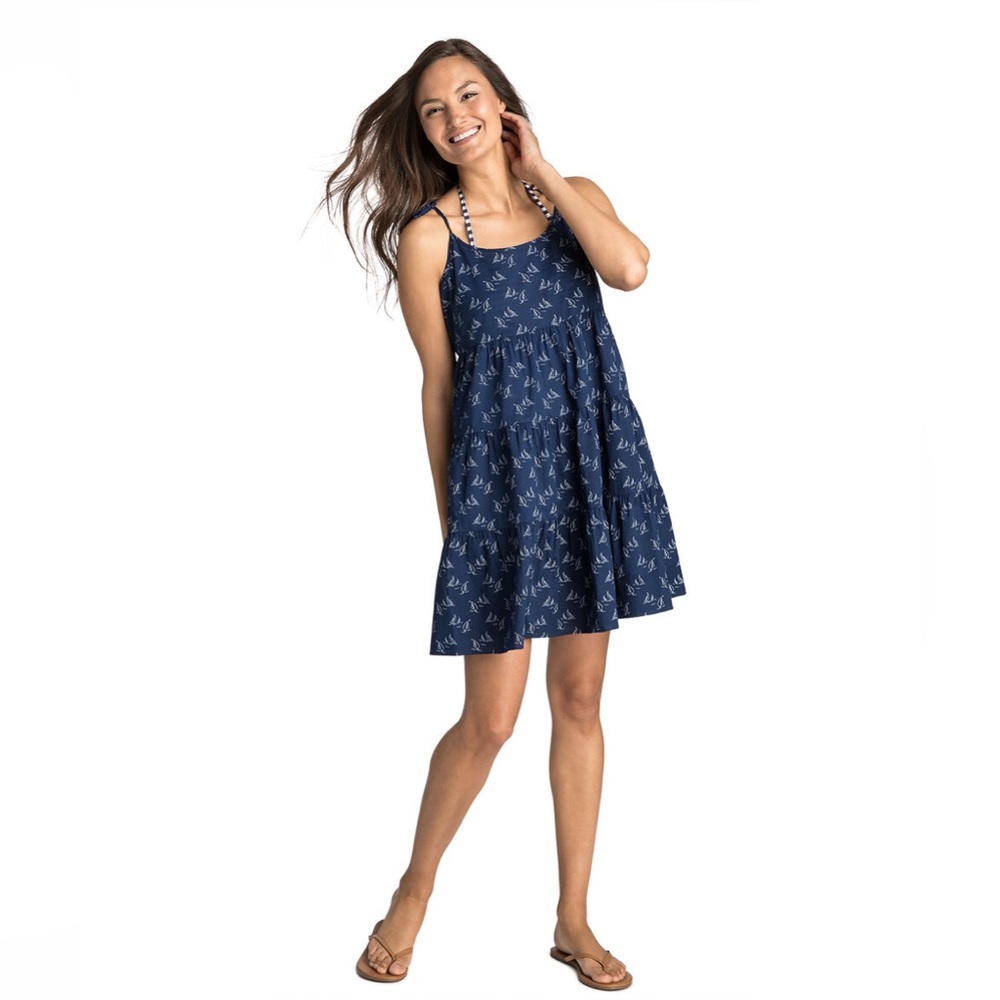 Vineyard Vines Sailboat Printed Tiered Coverup